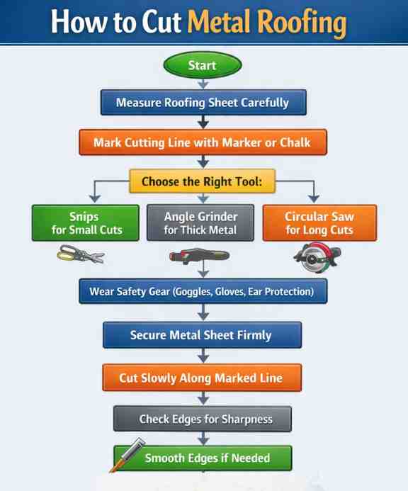 Cutting metal roofing panel with circular saw and safety gear
